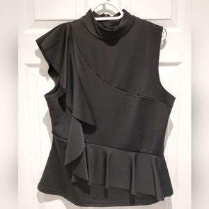 Black ruffle trim blouse Suzy Shier